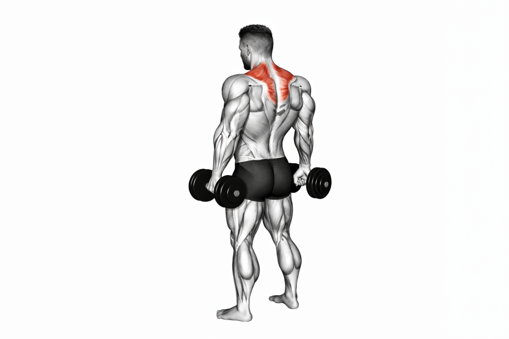 Dumbbell shrugs GIF
