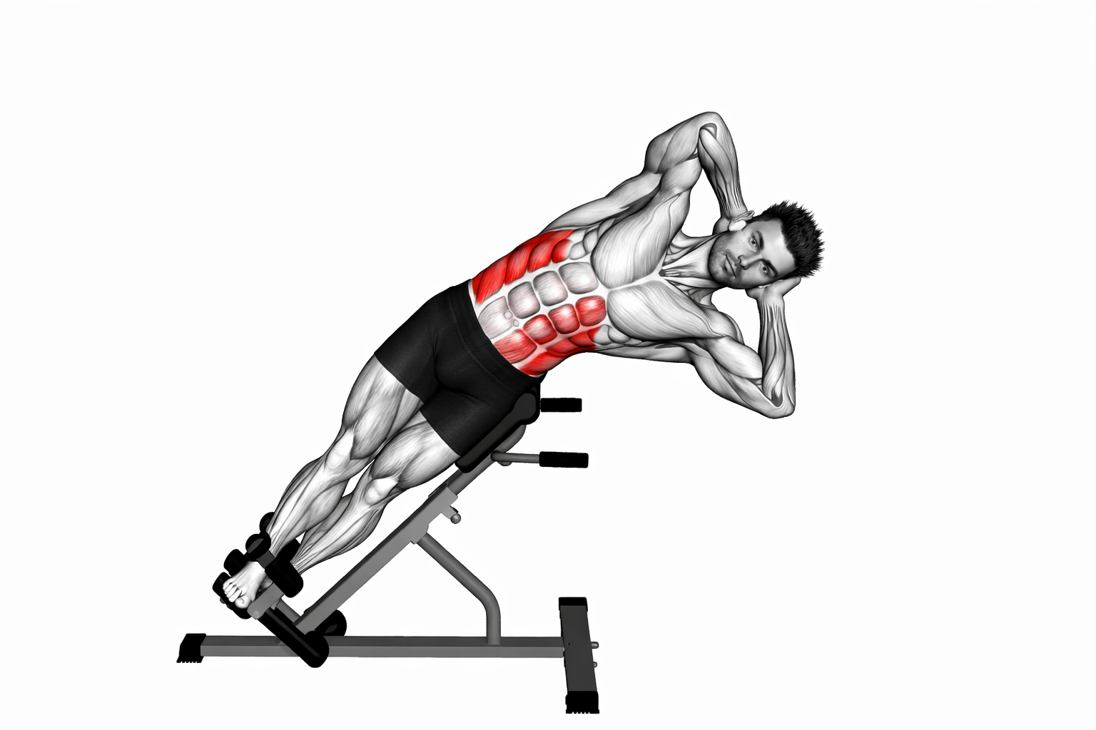 45 Degrees Side Bend | Oblique Core Exercise Animations