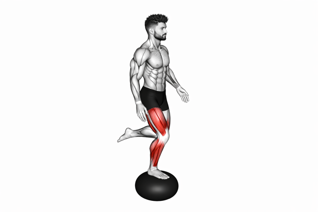 Air pillow balance counterbalanced skater squat