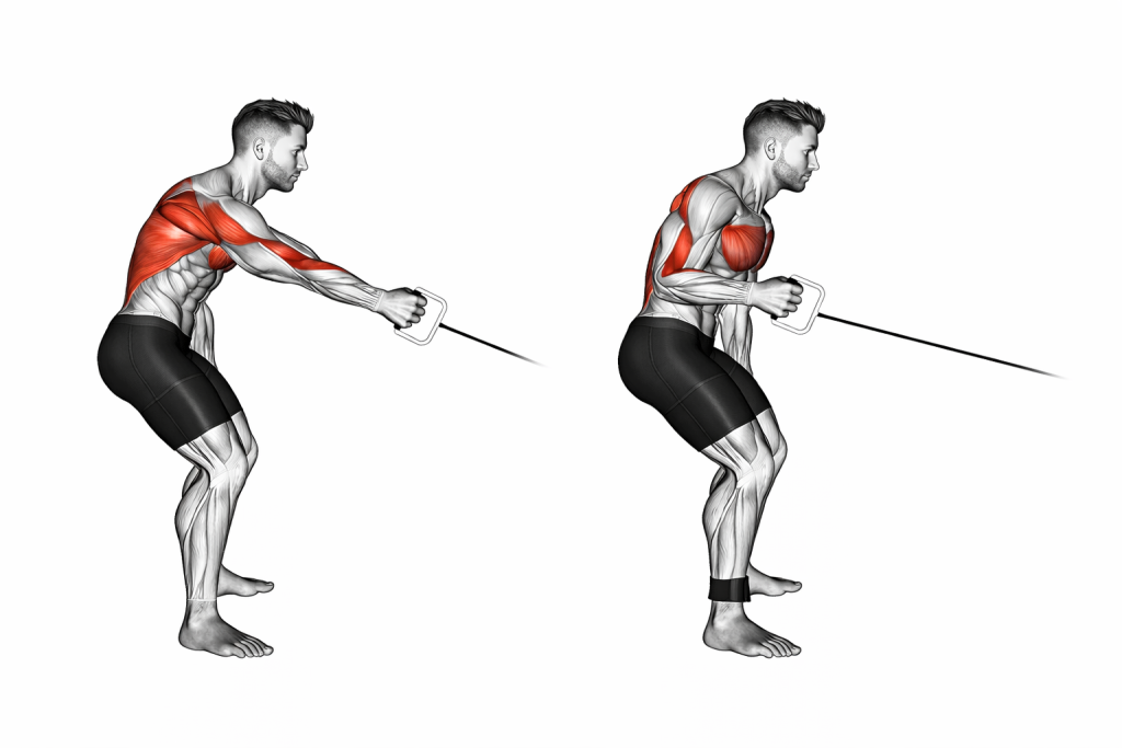 Cable One Arm Bent Over Row