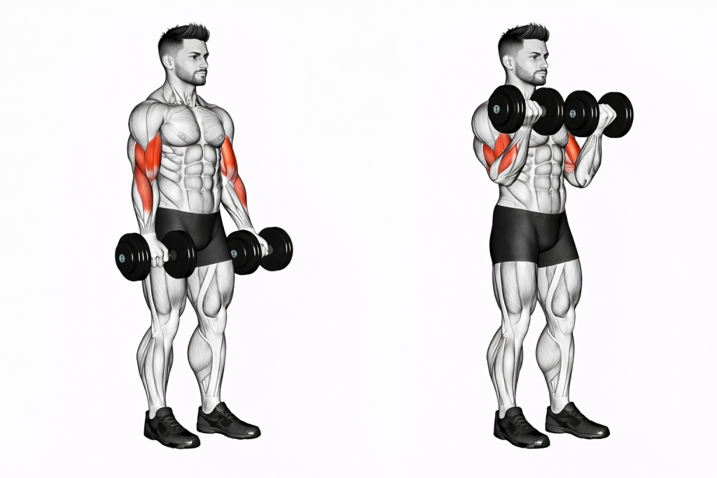 Dumbbell Close Grip Curl