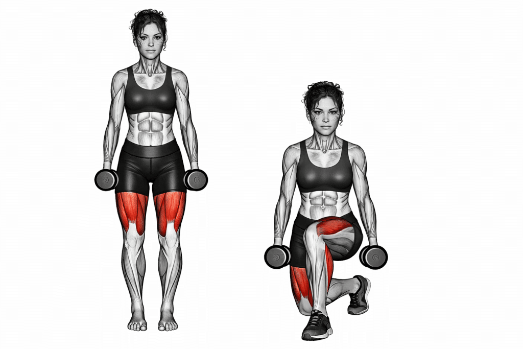 Dumbbell Curtsey Lunge