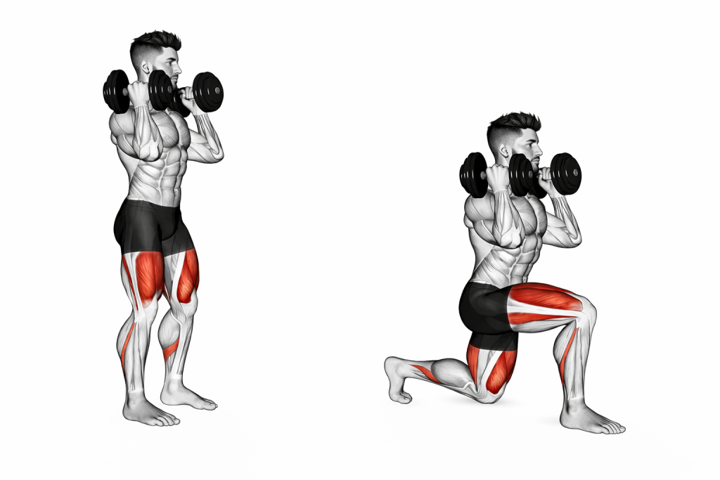 Dumbbell Front Rack Lunge