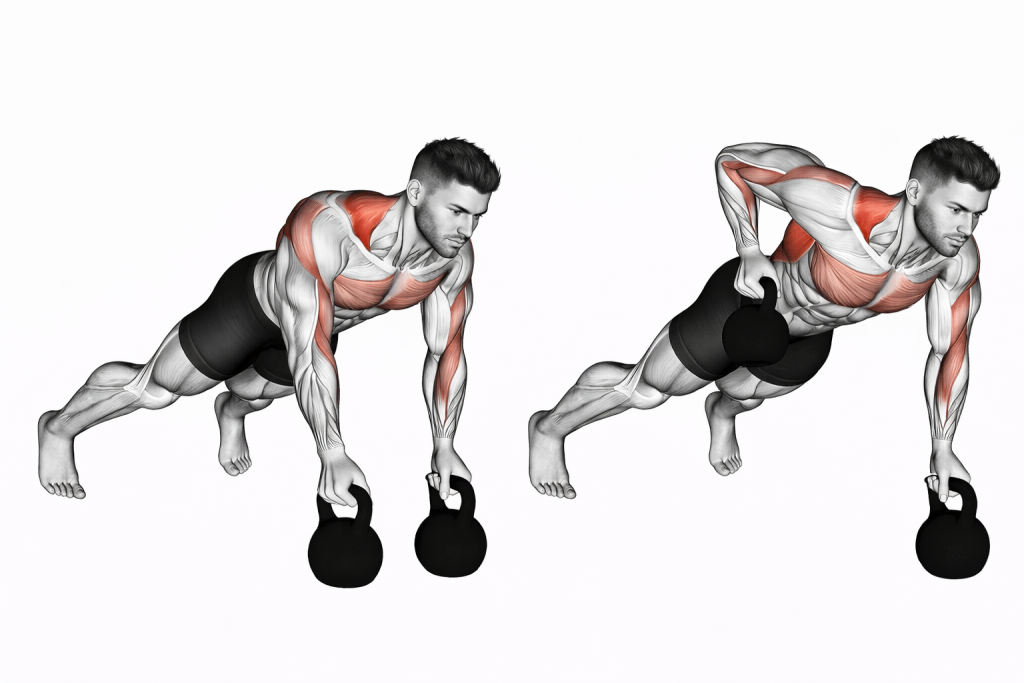 Kettlebell Alternating Renegade Row
