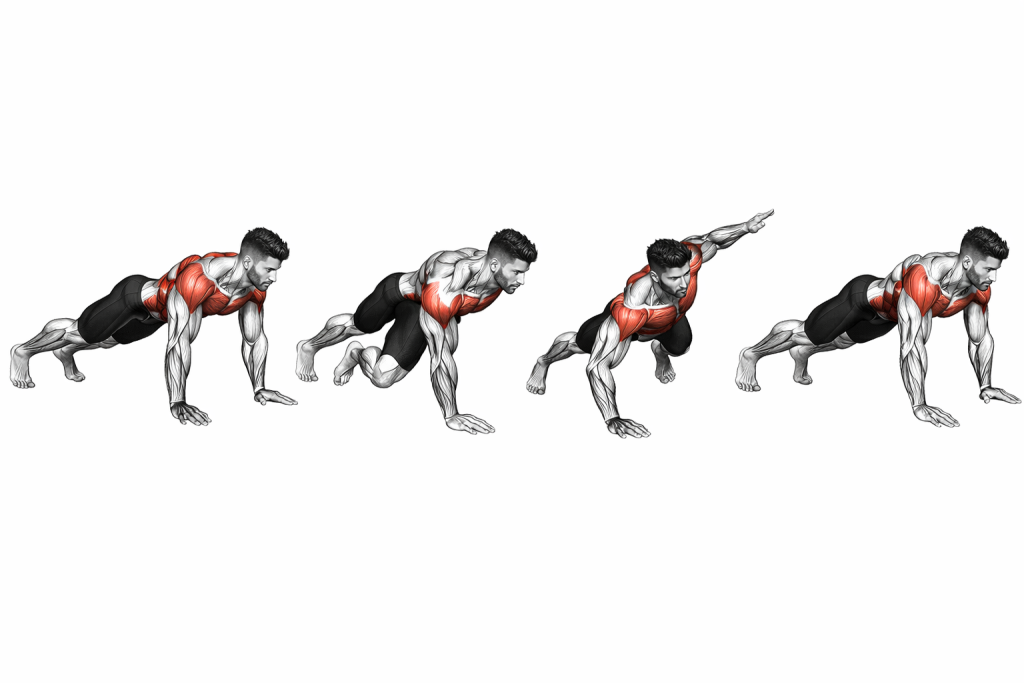 Plank Lateral Raise | Core Stability Animation