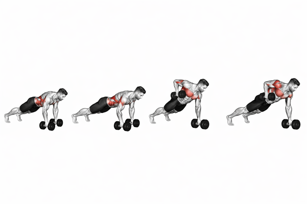 Plank Push-up Row