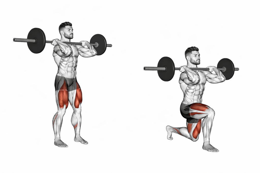 Barbell Front Rack Lunge