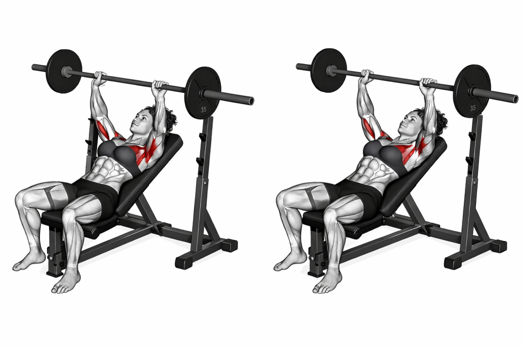 Barbell Incline Shoulder Raise